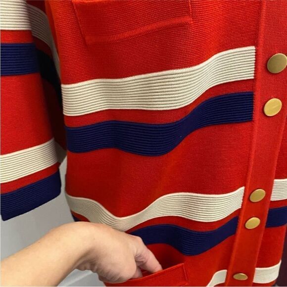 NWT Gucci Red and Blue Striped Cardigan oversized Sweater, XS - Picture 4 of 13
